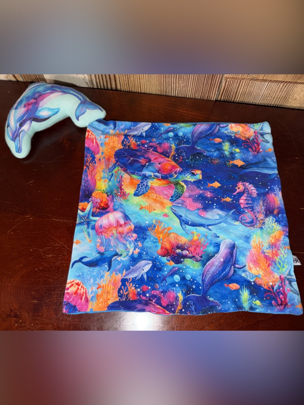 Bums and Roses Lisa Frank Sea security Lovey Blanket - Multicolor